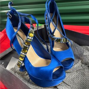 H by Halston Vibrant Blue Heels